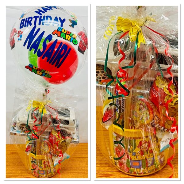 Personalized Bucket/Gift Box - filled (with Personalized Bubble Balloon)