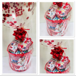 Personalized Bucket/Gift Box - filled (with confetti balloon)