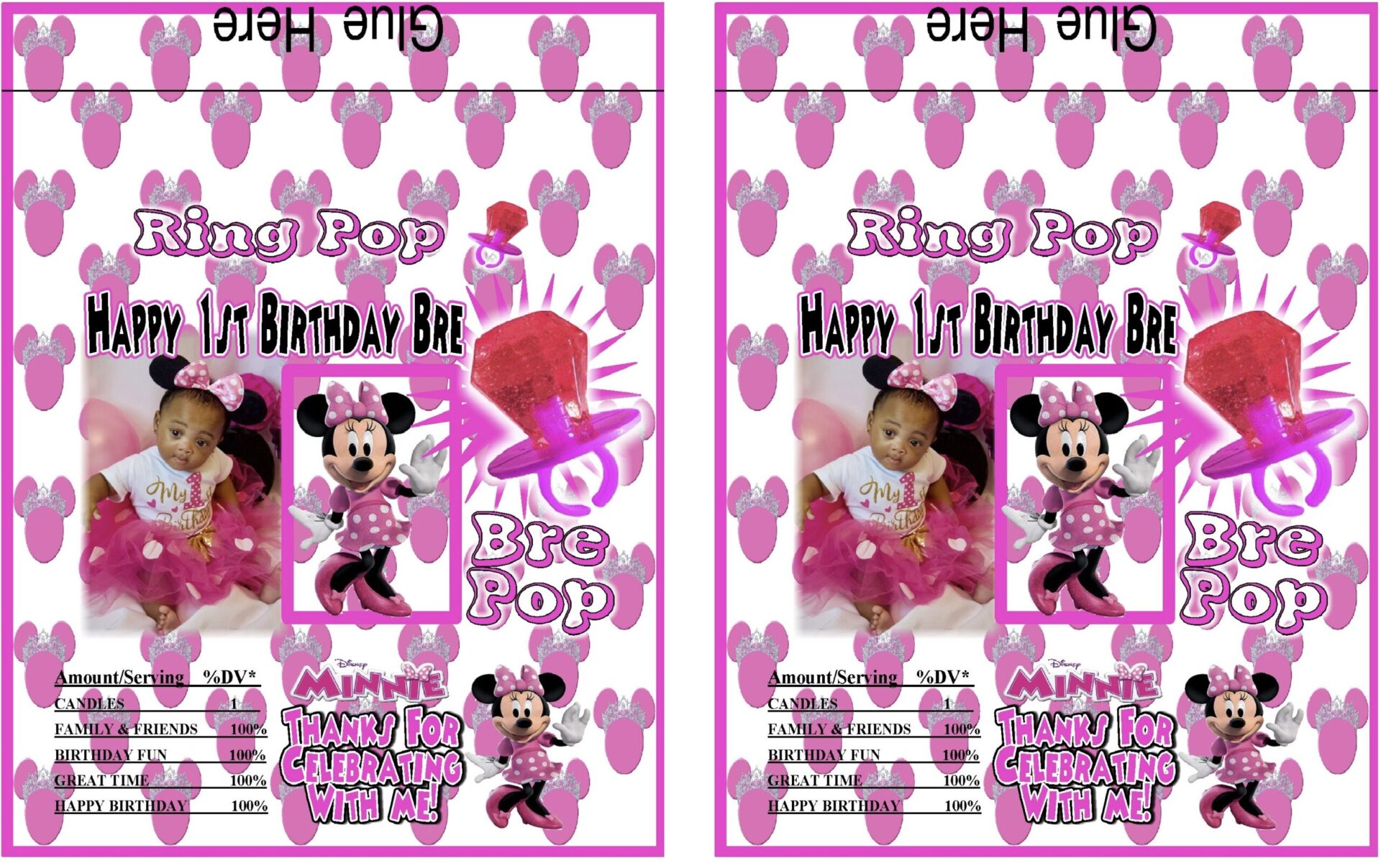 Personalized Ring Pop Labels