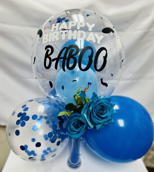 Personalized Bubble Balloon Floral Bouquet