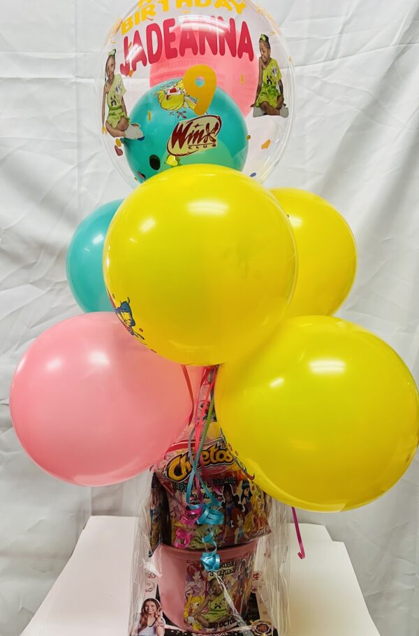 Fully Personalized Bucket/Gift Box - (with Personalized Bubble Balloon Bouquet)