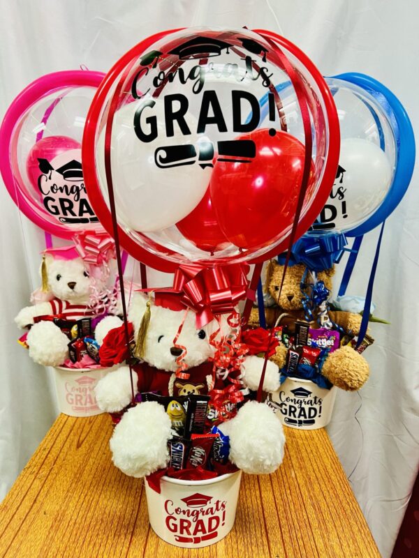 Candy Bouquet Teddy Bear Hot Air Balloon Arrangement