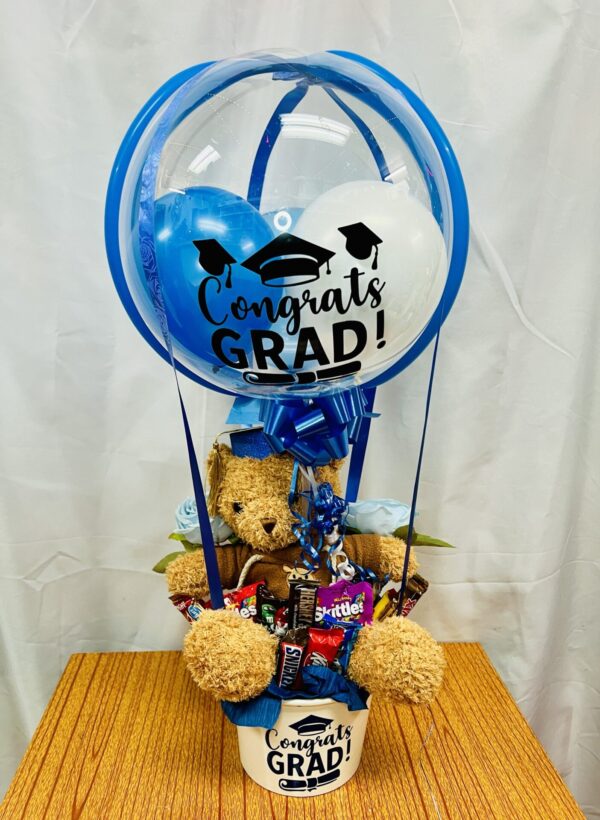 Candy Bouquet Teddy Bear Hot Air Balloon Arrangement