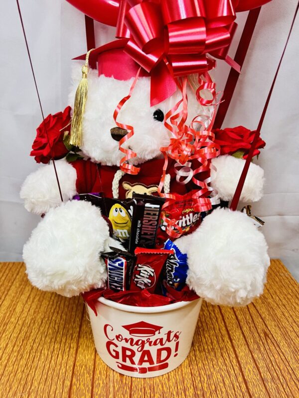 Candy Bouquet Teddy Bear Hot Air Balloon Arrangement