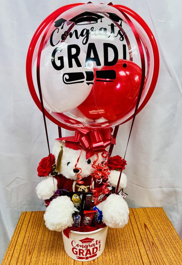 Candy Bouquet Teddy Bear Hot Air Balloon Arrangement