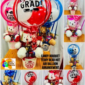 Candy Bouquet Teddy Bear Hot Air Balloon Arrangement