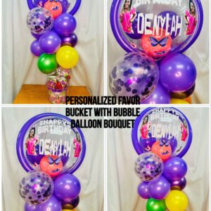 Personalized Bucket/Gift Box/Gift Basket - (with Personalized Bubble Balloon Bouquet)