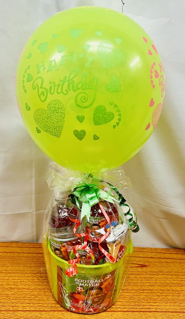 Personalized Bucket/Gift Box/Gift Basket - filled (with latex balloon)