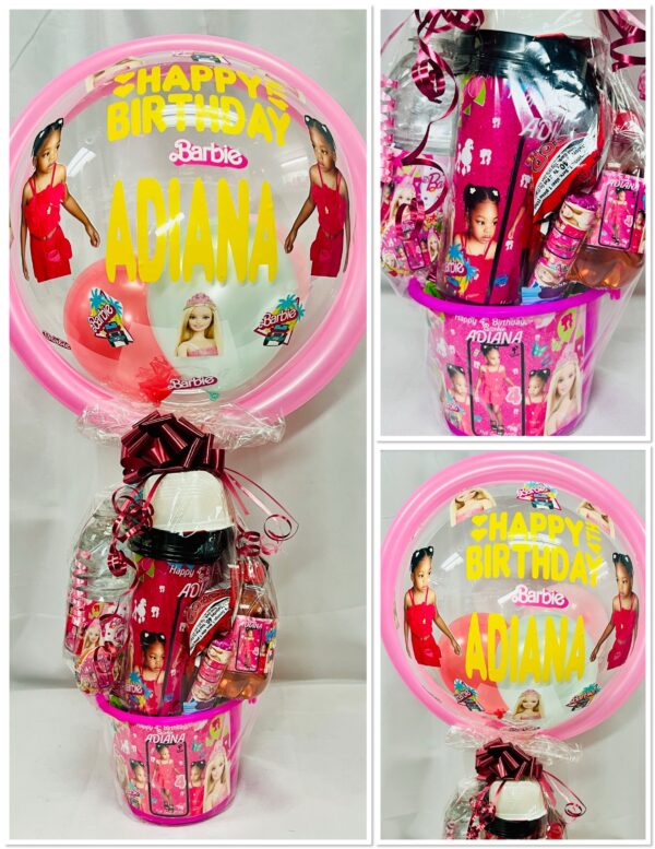 Personalized Bucket/Gift Box/Gift Basket filled with Personalized Acrylic Tumbler and Personalized Bubble Balloon