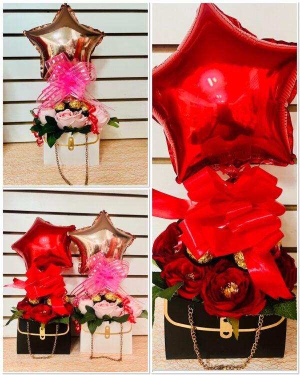 Floral Purse Chocolate Roses Gift Package