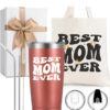Best Mom Ever Gift Box – Tote Bag & 20oz Tumbler Set – Unique Mother’s Day Present