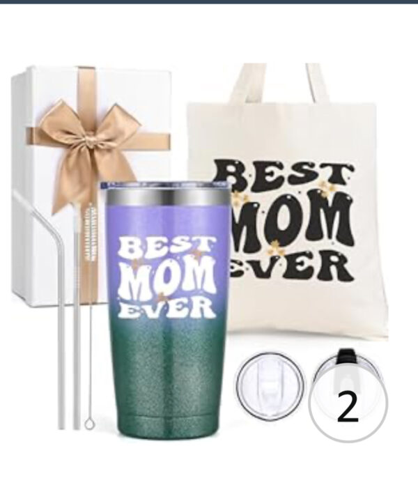 Best Mom Ever Gift Box – Tote Bag & 20oz Tumbler Set – Unique Mother’s Day Present