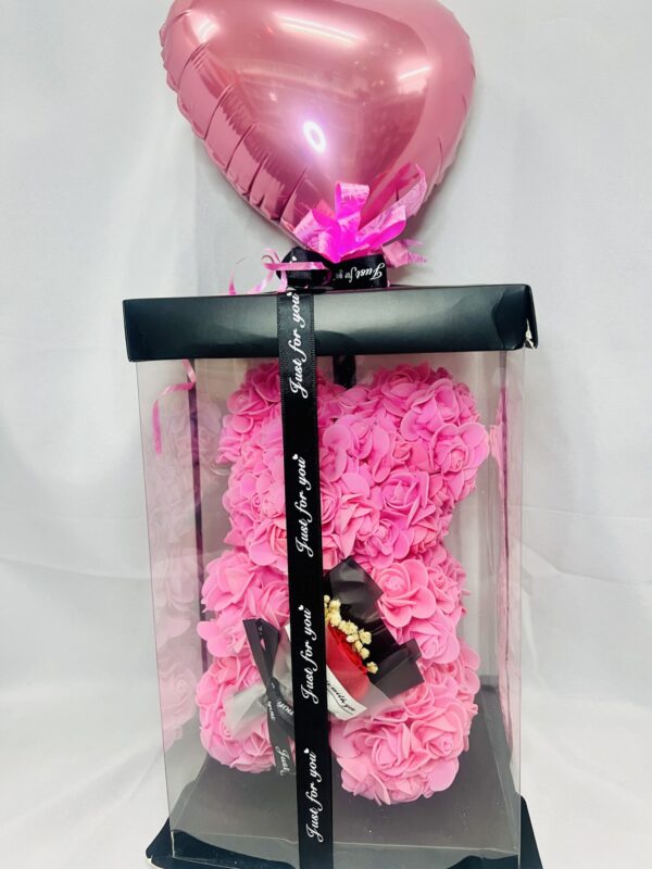 Rose Bear Pink with Balloon Timeless Rose Bear