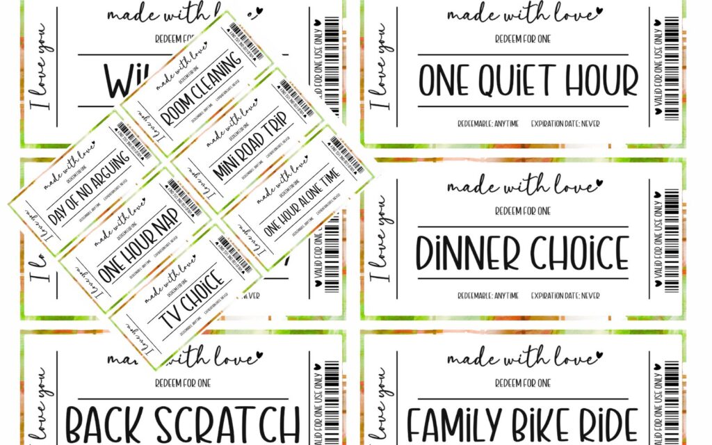 Coupon Book Free printable Father’s Day coupon book available from Kavvie’s Kreative Kollections