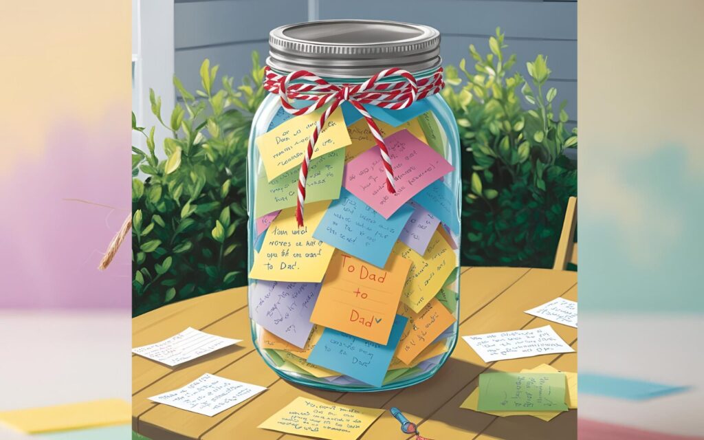 Memory Jar DIY memory jar with handwritten notes for dad