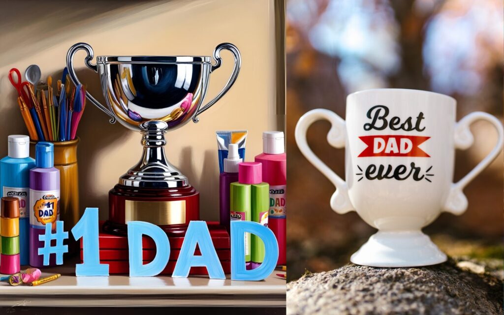 Trophy Dad Best Dad Ever DIY trophy craft made with kids