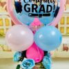 Graduation Personalized Floral Bubble Balloon Arrangement In Stainless Steel Tumbler