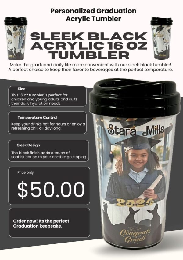 Graduation Personalized 16 oz Acrylic Tumbler