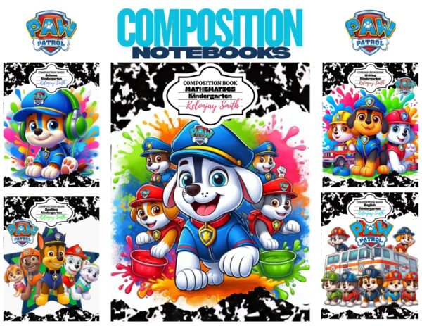 4 Personalized Composition Notebook