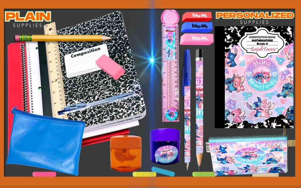 Choose personalized school supplies