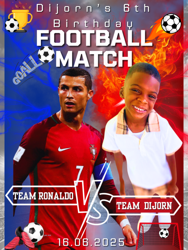 ronaldo-blue-and-red-football-match-poster-3 Personalized Posters