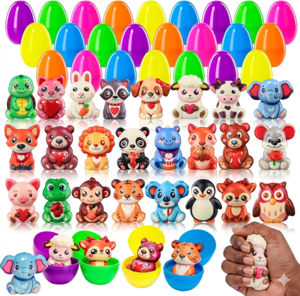 Prefilled Easter Eggs with Squishy Animal Toys2 Easter Eggs