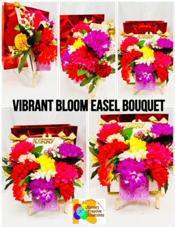fccf16eb-ae4b-4539-87c9-c4ba6feb9d37 Vibrant Bloom Easel Bouquet