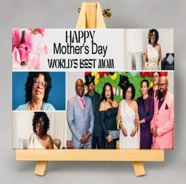 Personalized Easel Photo Frame with Wooden Stand