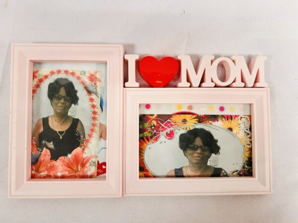 I Love Mom Double Photo Frame Display
