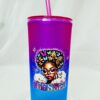 Motivational Gradient Tumbler with Straw