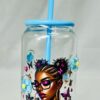 Motivational Blue Glass Can Tumbler