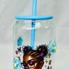 Motivational Blue Glass Can Tumbler
