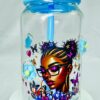 Motivational Blue Glass Can Tumbler
