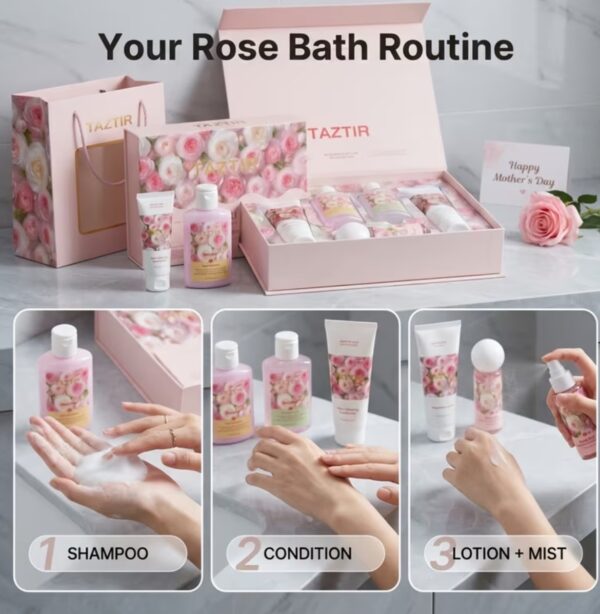 Luxury Rose Bath & Body Care Gift Set