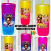 Motivational Gradient Tumbler with Straw