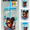 Motivational Blue Glass Can Tumbler