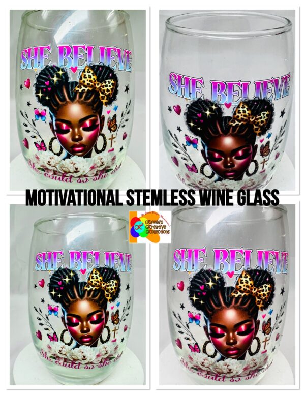 Motivational Stemless Wine Glass