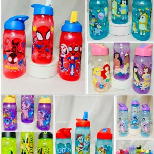 Children Character Flip-Straw Water Bottles