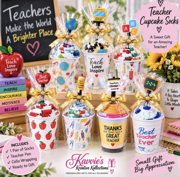 screenshot Teacher Cupcake Socks Gift