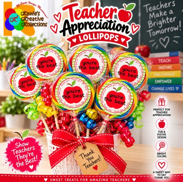 Teacher Appreciation Lollipops Teacher Gift